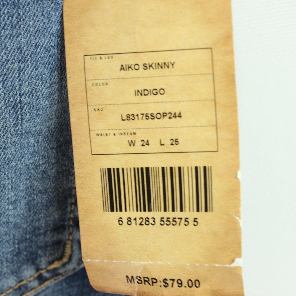 BLUE JEANS SILVER AIKO Skinny Women's Size‎ W24 L25 - Picture 8 of 12